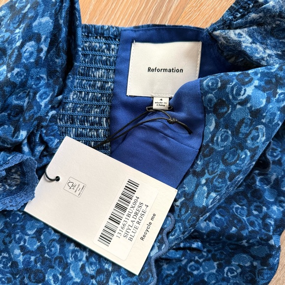 Reformation Shyla Blue Rose Midi Dress - Picture 5 of 10
